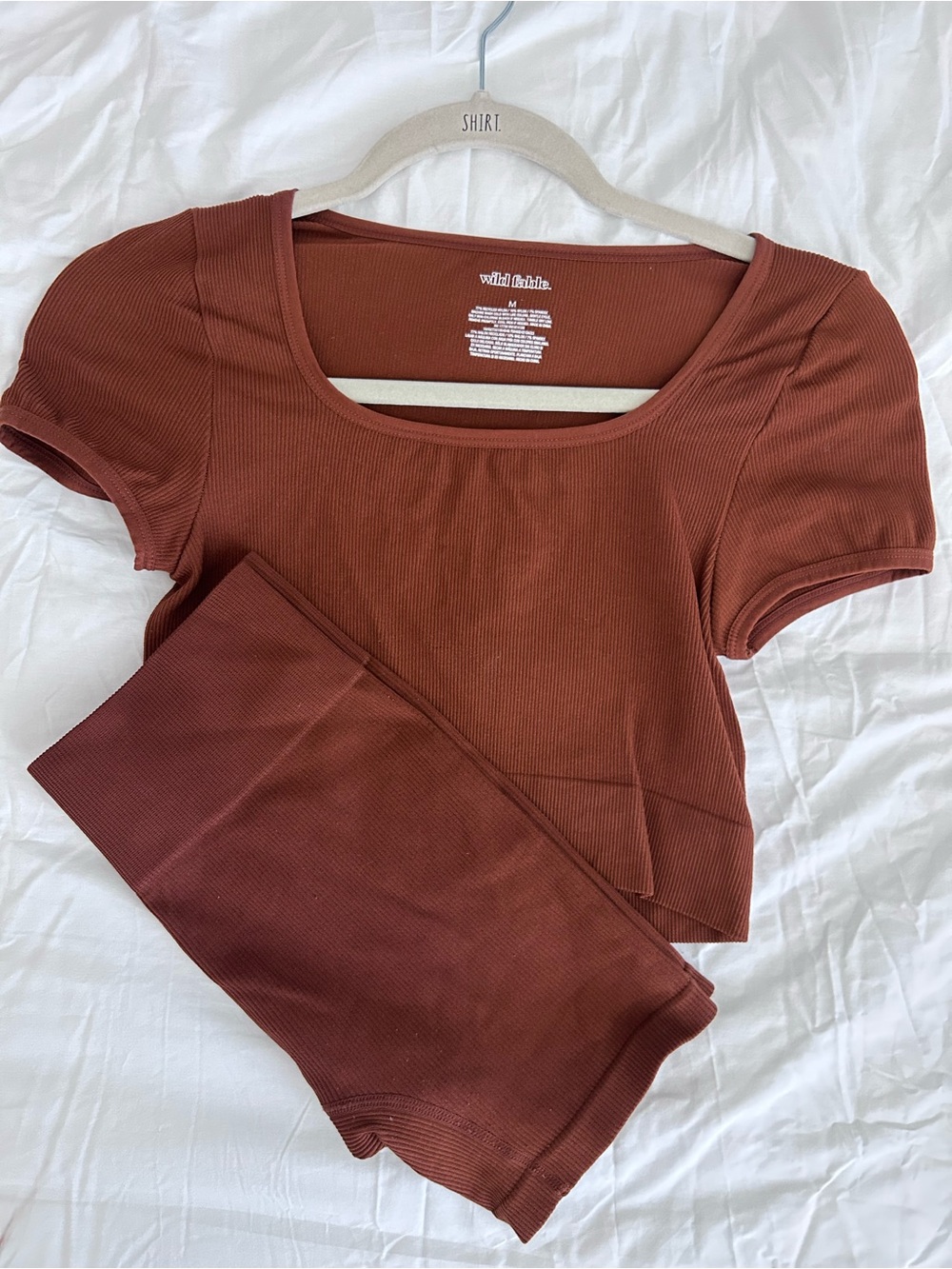 Target Ribbed Workout Set - Rust Brown
